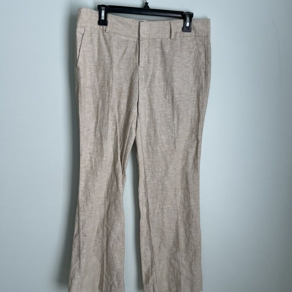 New Banana Republic Factory Beige Linen Blend Straight Pants